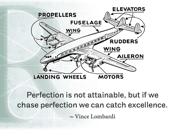 Perfection is not attainable, but if we chase perfection we can catch excellence. ~ Vince Lombardi